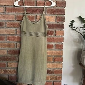 F21 (s) sage crochet mini dress